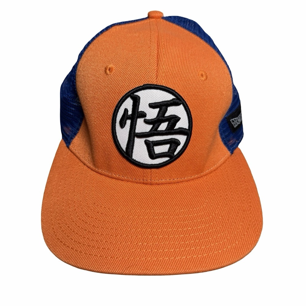 Dragon Ball Z Goku Kanji Trucker Hat OSFM Orange Blue Mesh Snapback Anime Cap